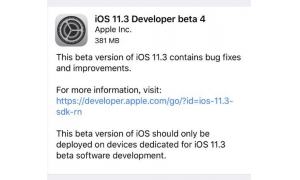 苹果推送iOS 11.3新测试版 正式版预计会在本月发布